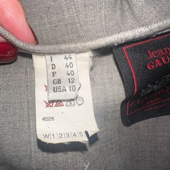 Jean Paul Gaultier Gray Wool Tailored Pants (damage) - Picture 7 of 9